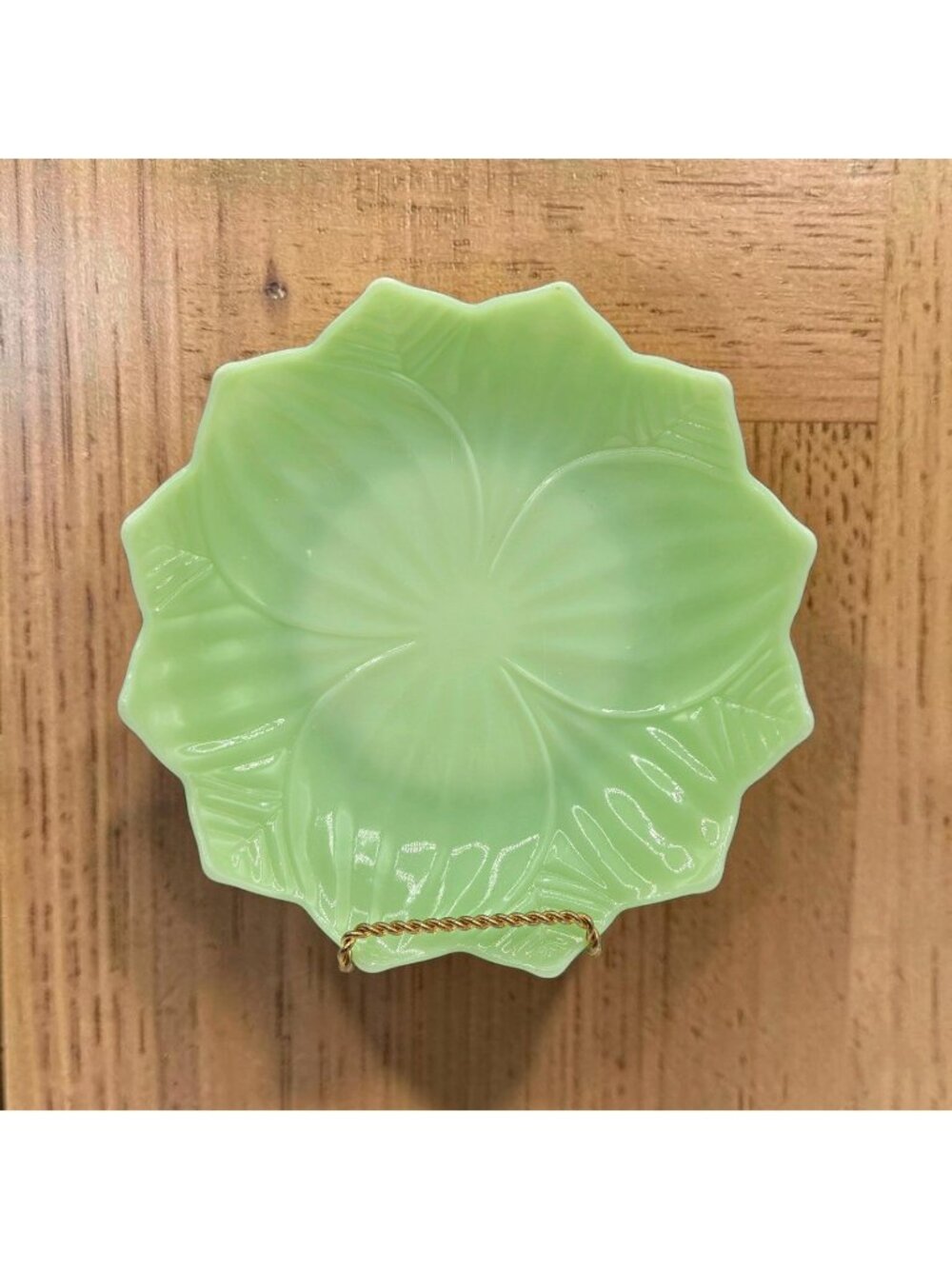 Fire King Jadeite Green Glass Lotus Dish Vintage Plate 8" Diameter